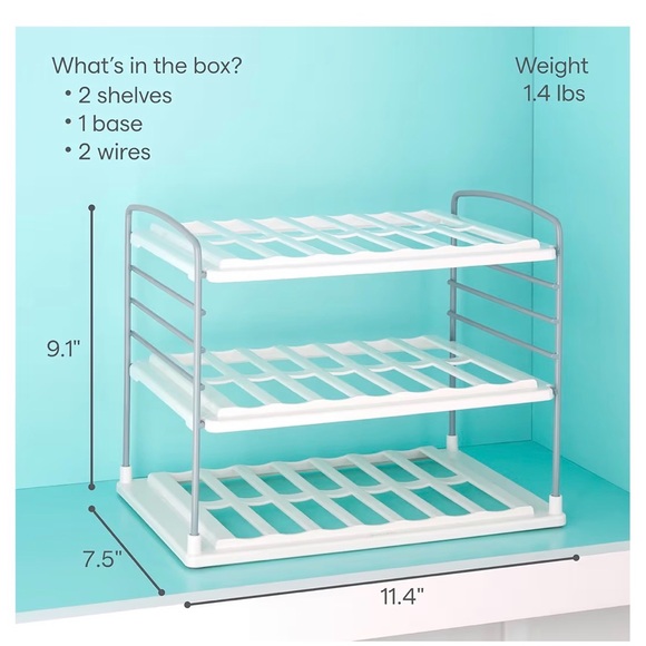 White Two-Tier Storage Rack - Picture 7 of 8